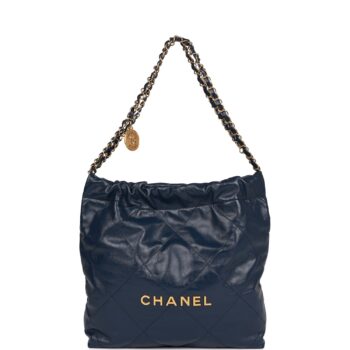 Large 22 Bag Navy Lambskin Antique Gold Hardware??42*39*8cm??