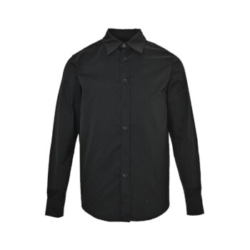 Jacquard shirt with dark pattern and monogram print