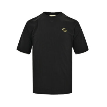 25ss Double G gold logo embroidered short sleeves