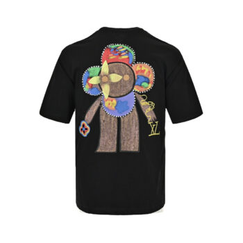 24ss hand drawn parody sunflower print short sleeved shirt