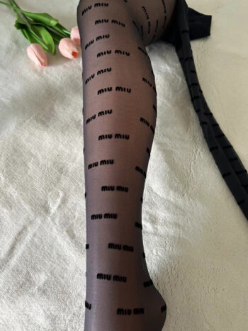 Flocked stockings with small letters