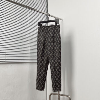 letter rhombus logo jacquard trousers