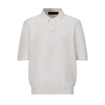 Pearl button woolen polo shirt