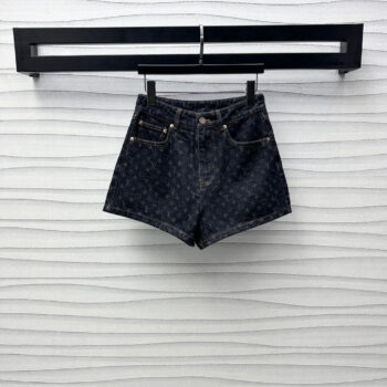 jacquard denim shorts