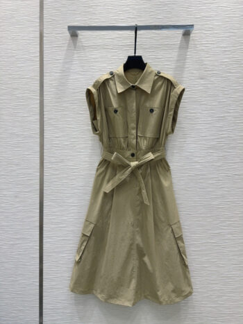 Lapel Sleeveless Dress