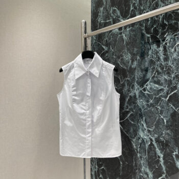 Sleeveless lapel shirt