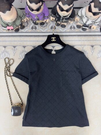 Diamond hot diamond beaded short-sleeved T-shirt