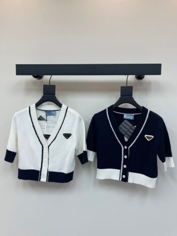 25SS V-neck short sleeved cardigan