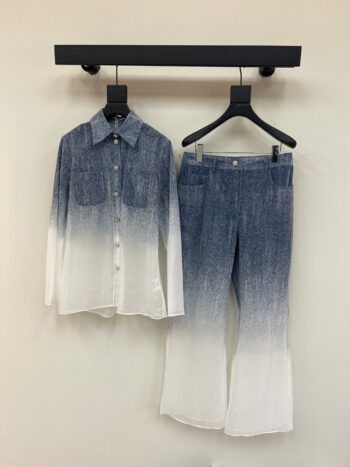 25ss Gradient color shirt+pants set