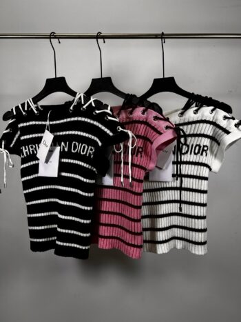 25SS Striped knitted top