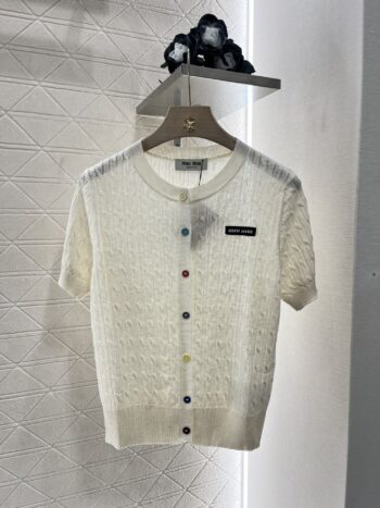 25SS Knitted short sleeved cardigan
