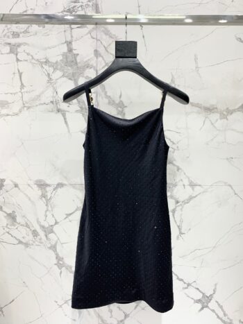 25SS Acetate rhinestone camisole dress