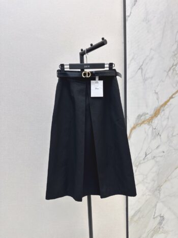 25SS Versatile black long skirt