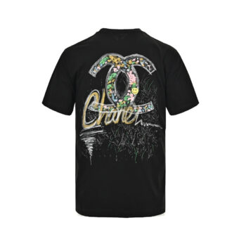 Hand-painted graffiti logo printed short sleeves