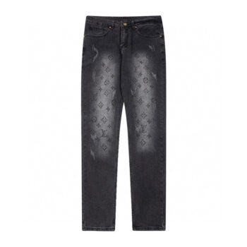 Washed monogram gradient print jeans