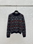 Classic contrast color monogram knitted crew neck sweater