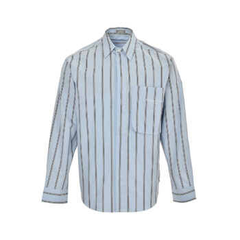 pocket embroidered striped shirt