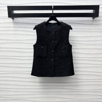 tweed dress vest