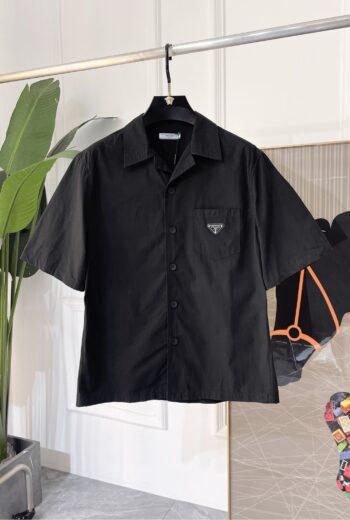 Premium cotton and linen blend short-sleeved shirt