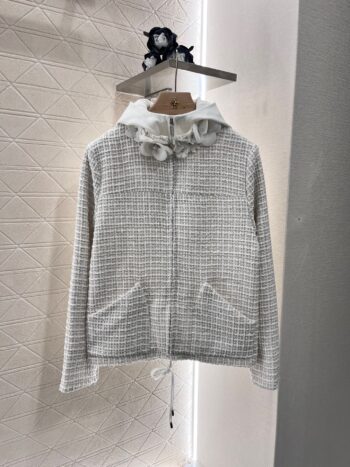Heavy-duty patchwork hooded slub jacket