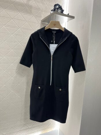 hooded cardigan knit dress