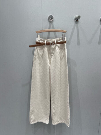 Heavy Jacquard Belt Jeans