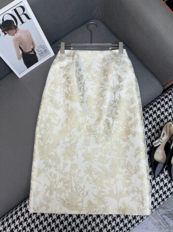 gold jacquard skirt