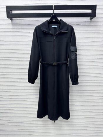two-way zip lapel dress