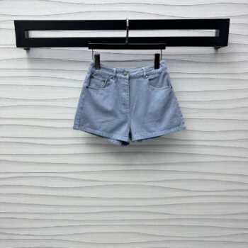embossed denim shorts