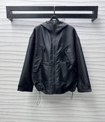 jacquard hooded storm jacket