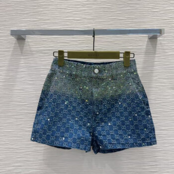 25 new hot diamond jacquard denim shorts