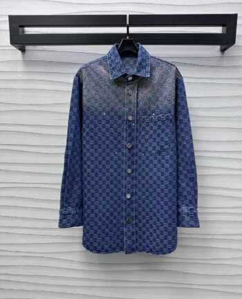 25 new hot diamond jacquard denim shirt