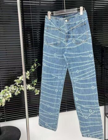 25ss new polka dot logo print straight leg jeans