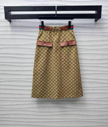 25ss early spring new arrival webbing retro straight skirt