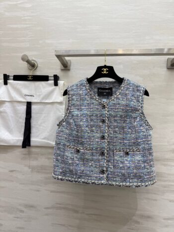 Colorful tweed vest