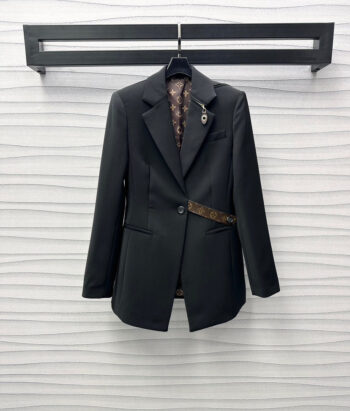 Lapel belted suit jacket