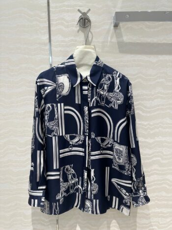 ChainRope print silk shirt