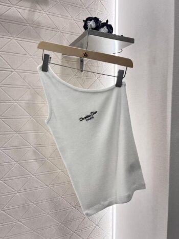 25ss one shoulder knitted vest