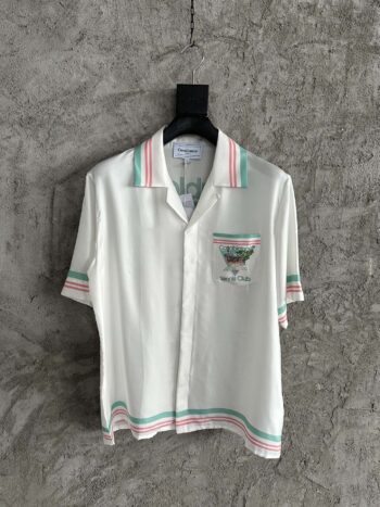 25ss Fountain pattern silk short-sleeved shirt