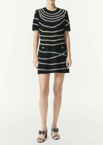 25ss Jacquard knit dress with pendant