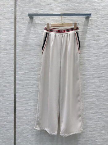 Contrast waist wide-leg trousers