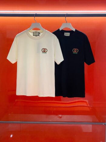 25 Spring/Summer Collection Red and Green Logo Cotton Short Sleeve T-Shirt