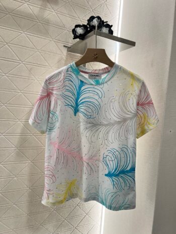 25SS New Feather Hot Diamond Printing