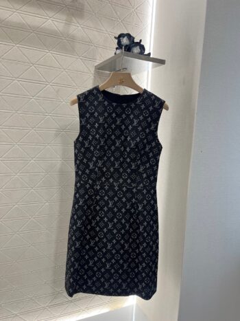 L Jacquard Denim Vest Skirt