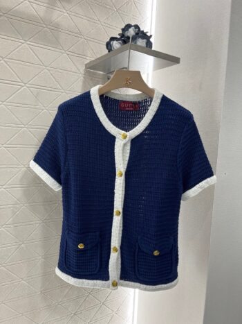 Contrast hem knitted cardigan