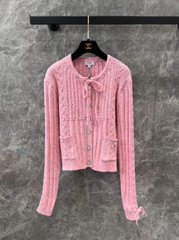 25 Early Spring New Product Heavy Craft Lace-up Pollen Cardigan