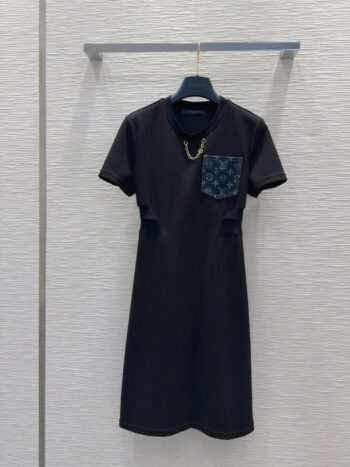 Waist round neck dress