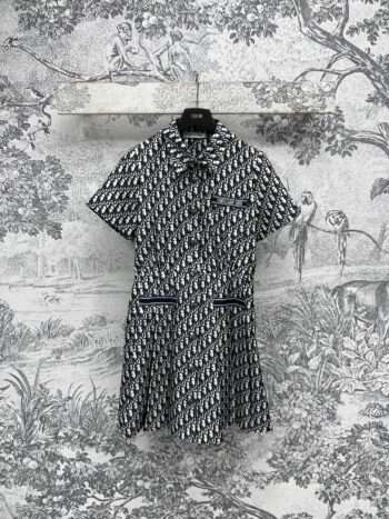 Old flower short sleeve dress