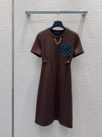 Waist round neck dress