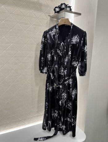 25ss new arrival printed belt dress